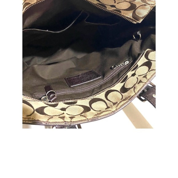 Coach Brown Signature print canvas Tote Bag - Picture 7 of 10